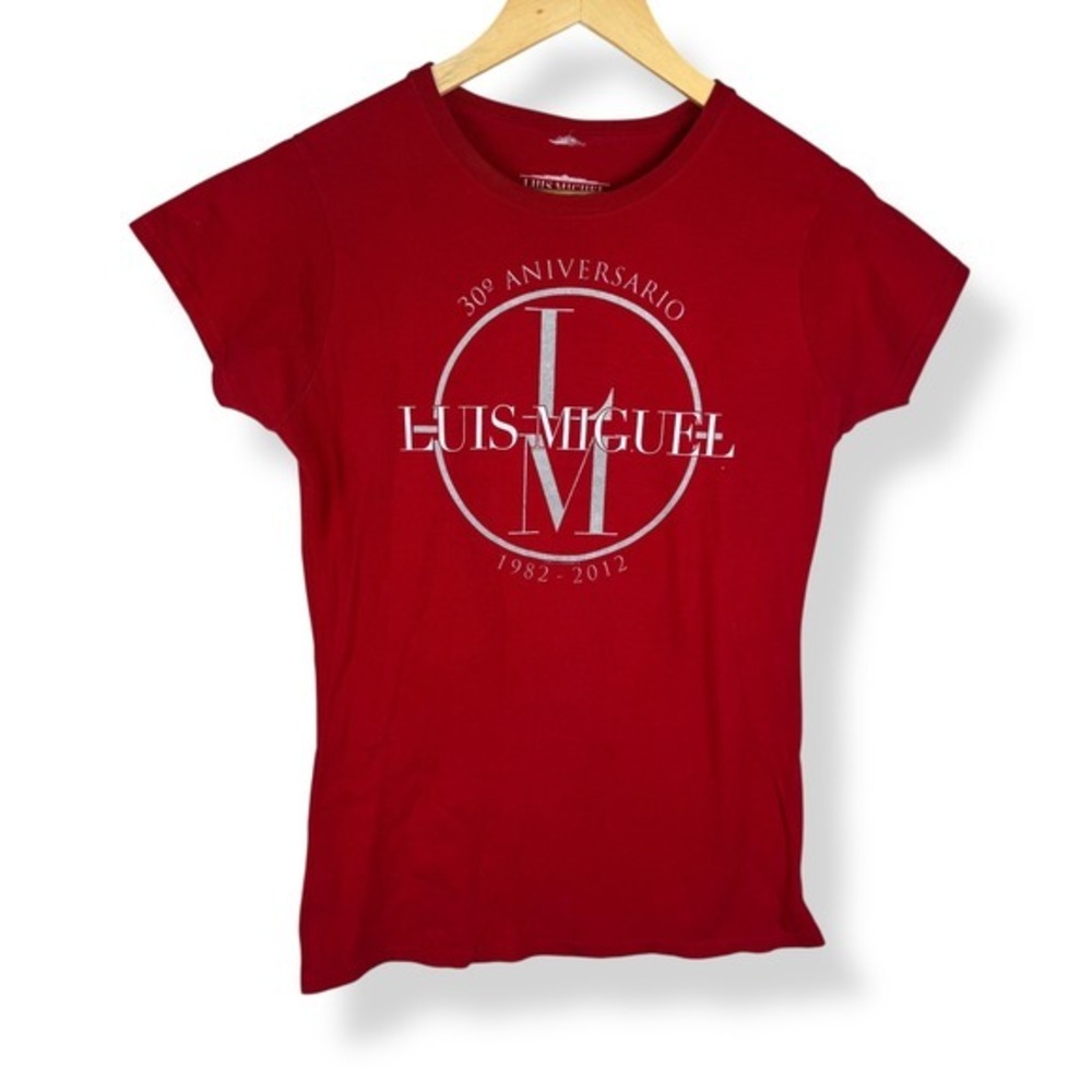 Luis Miguel 30th Anniversary Tour T Shirt Womens Size Large Red Merch Band Tee